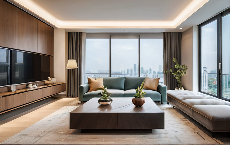 홈 인테리어 DIY와 전문가의 차이 - **Prompt:** A cozy, personally curated living room in a modern Vietnamese apartment, reflecting a st...